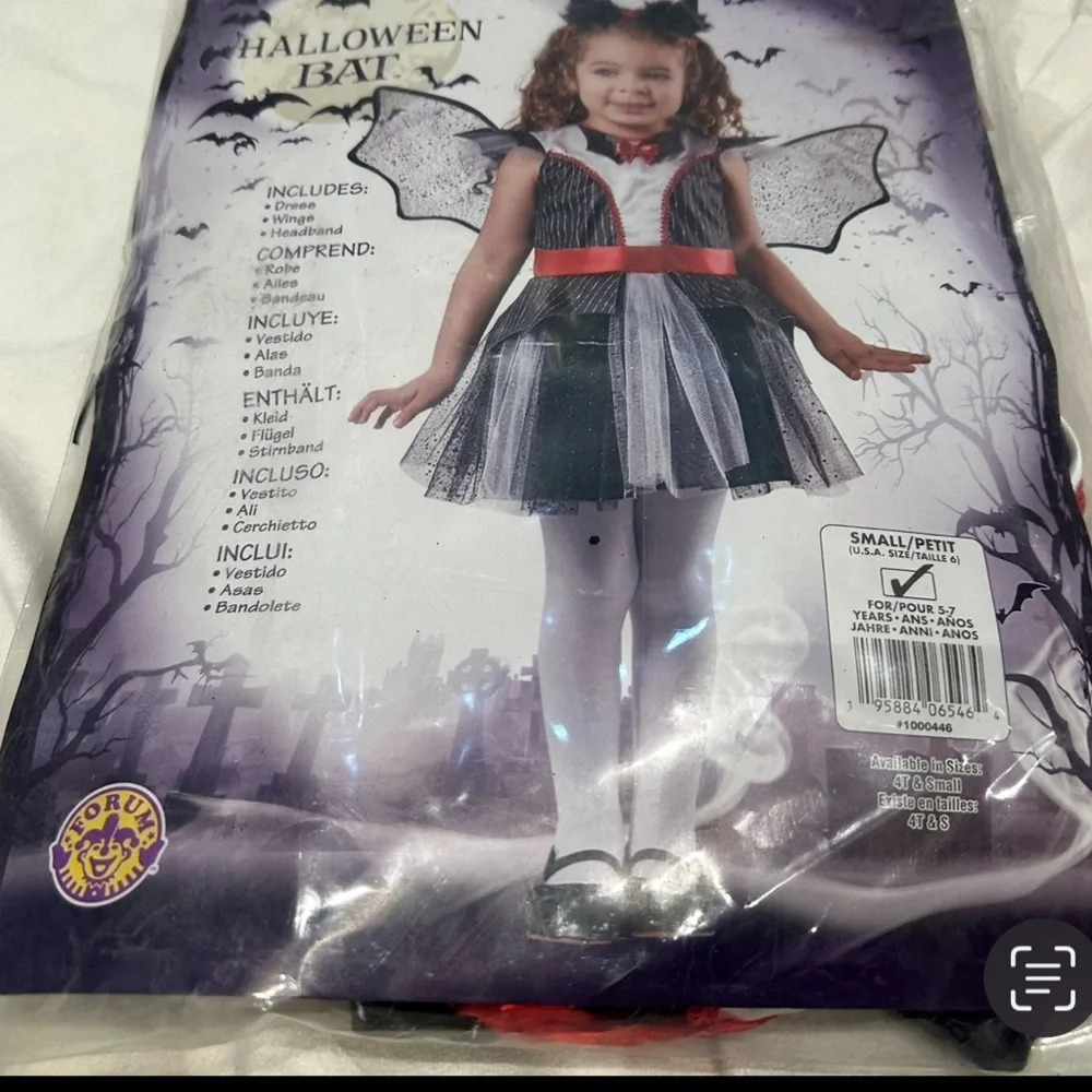Rubies Halloween Bat Girl's Costume Size Small 5-7 years NWOT